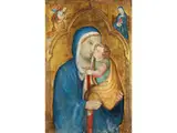 Madonna und Kind – mit Verkündigungsszene by Agnolo Gaddi, tempera, sold Sep 2025