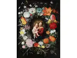 Maria mit dem Kinde im Blumenkranz by Jan Brueghel d.J., oil on panel, offered Sep 2023