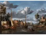 Ansicht von Nieuwersluis bei Maarsen by Jacobus Storck, oil on canvas, sold Sep 2025