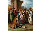 Anbetung der Könige by Frans Francken d. J., oil on copper, sold Apr 2016