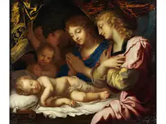 Die Anbetung der Engel by Jacques Stella, oil on canvas, sold Sep 2025
