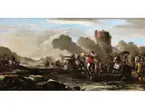 Schlacht auf Weitem Feld by Salvator Rosa, oil on canvas, sold Sep 2023