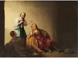 Joseph Deutet Seinen Mitgefangenen die Träume by Pieter Symonsz Potter, oil on panel, offered Dec 2025