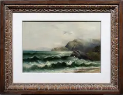 Seascape by Nels Hagerup, oil on board, sold Apr 2024
