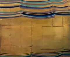 Gold Composition by Kim Anno, 2001, mixed media on board, sold Apr 2024