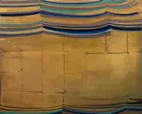 Gold Composition by Kim Anno, 2001, mixed media on board, sold Apr 2024