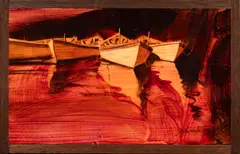 Untitled by Ed Diffenderfer, acrylic on board, sold Apr 2024