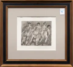 Untitled by Jacques Villon, etching, sold Apr 2024