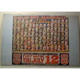 100 Clowns, Ft Wayne by Worlds Greatest Circus, Ringling Bros And Barnum & Bailey Original Poster, sold Nov 2024