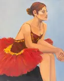 Portrait of a Seated Ballerina with Red Hair by Penny Purpura, Oil on Canvas, sold Jul 2025