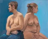 Nude Man and Women by Penny Purpura, Oil on Canvas, sold Jul 2025