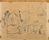 House and Garden by Giovanni Omiccioli, Ink on Paper, sold Jul 2025