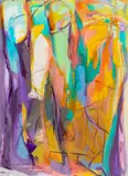 Esfinges" [Sphinxes] by Gabriela Tolomei, 2015, Acrylic and Ink on Canvas, sold Aug 2025