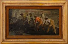 Hot Tar by Lionel S. Reiss, Oil on Masonite, sold Aug 2025