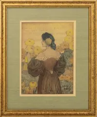 Sigh No More Ladies by Louis Rhead, Ink and Watercolor on Paper, sold Aug 2025