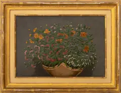 Flower Bouquet by André Bauchant, 1928, Oil on Board, sold Aug 2025