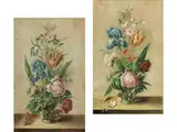 Blumenstücke in Römern mit Insekten by Jan van Kessel d.Ä., gouache, sold Dec 2022
