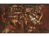 Der Bauernadvokat by Pieter Brueghel d. J., oil on canvas, sold Dec 2024