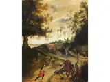 Reiter-überfall auf dem Höhenweg by Sebastian Vrancx, oil on panel, offered Mar 2024