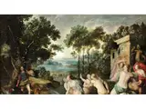 Diana und Aktaion by Stephan Kessler, oil on panel, sold Dec 2024