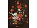 Prachtvolles Blumenbouquet by Philip van Kouwenbergh, oil on canvas, sold Dec 2024