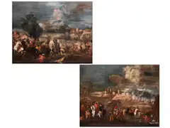 Schlachtenszenen by Ilario Spolverini, oil on canvas, sold Sep 2024
