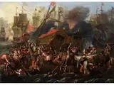 Die Seeschlacht von Lepanto by Cornelis de Wael, oil on canvas, sold Dec 2024