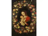 Maria mit dem Kind im Blumenkranz by Andries Daniels, oil on panel, offered Jun 2026