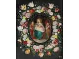Die Madonna mit dem Jesusknaben und Musizierenden Engeln in Einem Blumenkranz by Frans Francken Ii., oil on panel, offered Jun 2026