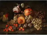 Stillleben mit Blumen und Früchten by Abraham Brueghel, oil on canvas, sold Sep 2021