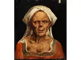 Bildnis Einer Alten Frau by Quentin Massys, oil, sold Jul 2018
