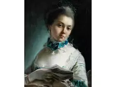 Portrait Einer Jungen Dame by Charles André van Loo, oil on canvas, offered Mar 2025