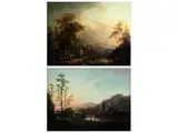 Landschaft mit Ritter, Fischer und Reisenden by Johann Alexander Thiele, 1685 Erfurt - 1752 Dresden, oil on canvas, offered Sep 2015