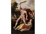 Allegorie des Zorns by Gillis Coignet d. Ä., oil, sold Sep 2018