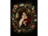 Madonna mit dem Kind im Blütenkranz by Jan Brueghel d.J., oil on panel, offered Dec 2018