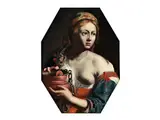 Bildnis Einer Jungen Frau mit Wasserschale by Giovanni Francesco Guerrieri, oil on canvas, offered Jun 2019