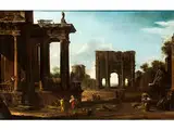 Architektur-capriccio mit Figuren by Giovanni Ghisolfi, 1623 Mailand – 1683, oil on canvas, offered Jun 2016