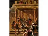 Christi Vertreibung der Händler aus dem Tempel by Pieter Simon Verlinden, oil on canvas, sold Sep 2018