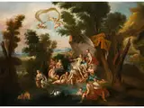 Diana und die Nymphen im Bade by Hendrik Frans van Lint, oil on canvas, offered Apr 2018