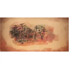 Untitled by Tseng Yu-ho, mixed media on rice paper affixed to board, sold May 2024