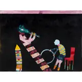 Untitled by DeLoss McGraw, mixed media with printed elements on paper, sold May 2024