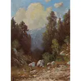 Valley Scene by Carl Jonnevold, oil on board, sold May 2024