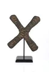 Currency by Luba or Yeke Currency, bronze cast in the shape of a cross, sold Sep 2026
