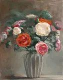 Still Life with Roses by Doctor Maila, oil on board, sold Sep 2026