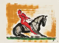 Sliding Stop by Severino Braccialarghe, ink and acrylic on paper, sold Sep 2026