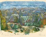 Repainted Landscape by Hardus Koekemoer, pastel over monoprint, sold Sep 2026