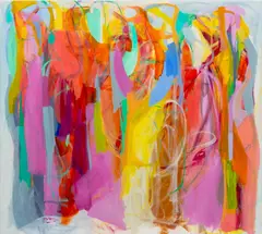 Iluminados" [Illuminated] by Gabriela Tolomei, 2016, Acrylic and Ink on Canvas, sold Aug 2025
