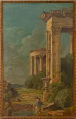 Classical Landscape Scene by Charles A. Platt, Oil on Canvas, sold Aug 2025
