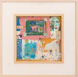 Evolutions Book Mark by Eva Bouzard-Hui, 1994, Mixed Media on Paper and Glass, sold Aug 2025