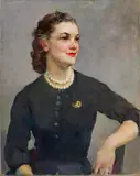 Portrait of a Woman by Molly Guion, Oil on Canvas, sold Aug 2025